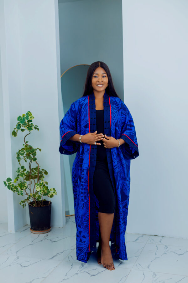 blue adire kimono - Eego by Ego